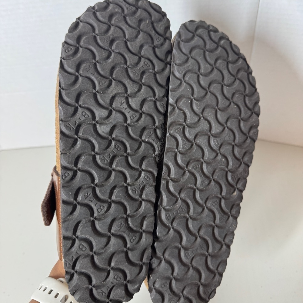Birkenstock Gizeh Brown Comfort Summer Glitter Leather Sandals  Size 40 - Picture 13 of 15